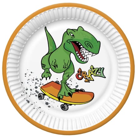 Daisy - Papieren bordjes 18 cm - Crazy Dino