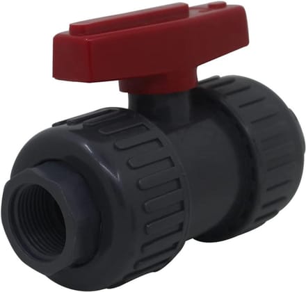 PVC Kogelkraan - Afsluitkraan Waterleiding - Waterleiding Afsluiten - Dubbele Wartel - 3/4 Inch - Grijs