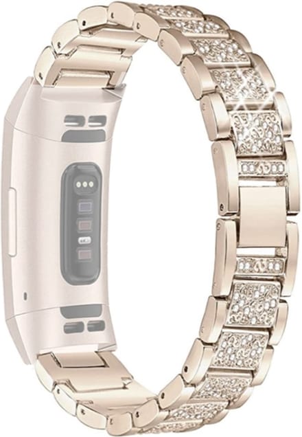 Stalen bandje - RVS - geschikt voor Fitbit Charge 5 / Charge 6 - retrogoud