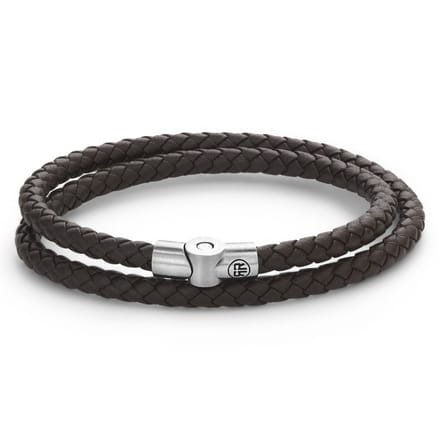 Rebel & Rose armband Full Metal Double Round Brown unisex RR-M0039-S