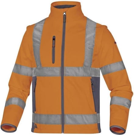 Delta Plus Hi-vis softshell jas stretch 2in1 Moonlight - Fluor oranje | Geel - XL