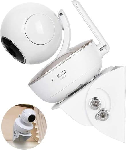Wandhouder Babyfoon - Camera Beugel - Optimale Beveiliging - Verstelbare Hoek - 8.9 x 8.4 cm - Wit