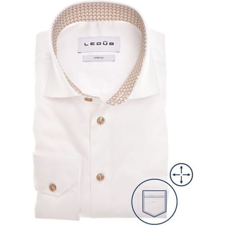 Ledûb Overhemd Fine-Circle Fantasy Collar Contrast Wit / male