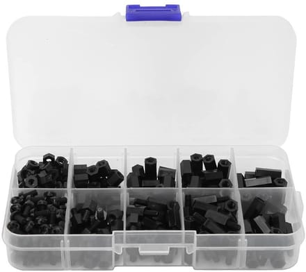 Set van 300 M3 Nylon Schroefmoeren - Hex Socket, Strip Spacers en Bevestigingsmaterialen voor Diverse Toepassingen