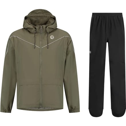 Rogelli Commuter Essential Dames en Heren Regenpak - Zwart/Groen