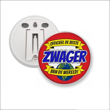 Button Met Clip 58 MM - Officieel De Beste Zwager Van De Wereld