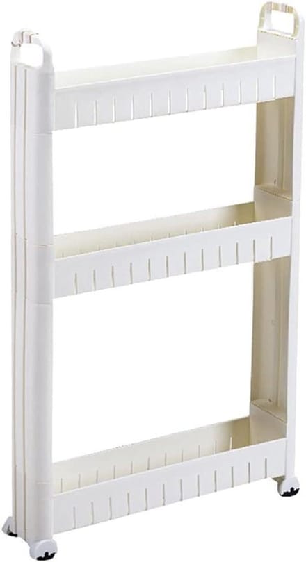 Opbergkar - Mobiele organizer - Ruimte maximaliseren - 3-laags ontwerp - 10 cm breed - Wit