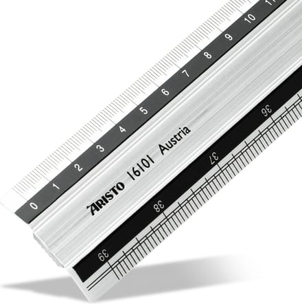 Aristo liniaal - lengte 100cm - mm/cm schaalverdeling - aluminium met rubber inleg - AR-16101