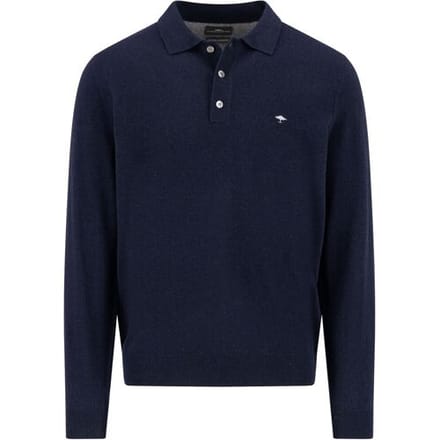 Fynch-Hatton Trui Polo Pullover Merino Cashmere Navy / male