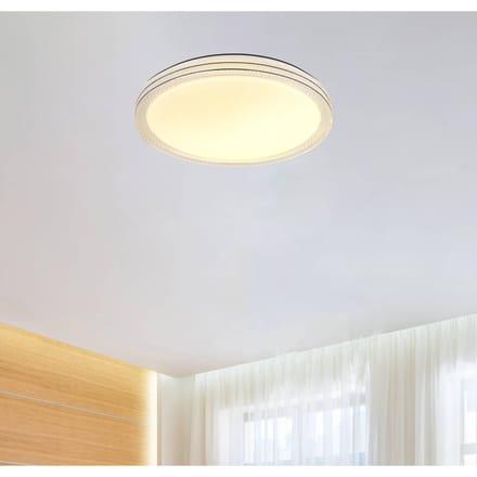 Globo Veleno LED plafondlamp, wit, Ø 49 cm, glittereffect