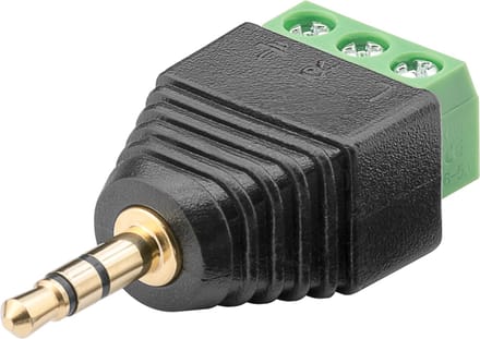 3,5mm Jack (m) Terminal Block - verguld - 3-polig / stereo
