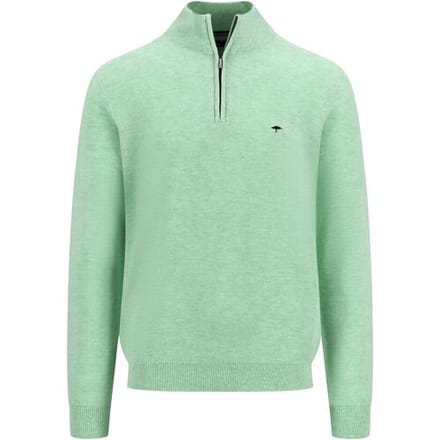 Fynch-Hatton Trui Troyer Zip Uni Color Structure Turf Green / male