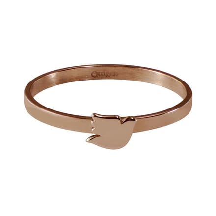 Quiges Stapelring Dames - Vulring Duif - RVS Roségoudkleurig - Maat 21 - Hoogte 2mm