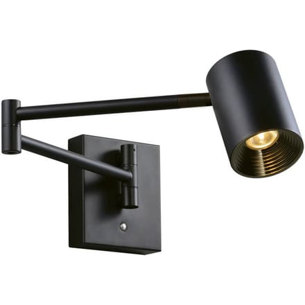 Viokef LED wandlamp Melina, zwart, uitval 55 cm, metaal, dimbaar