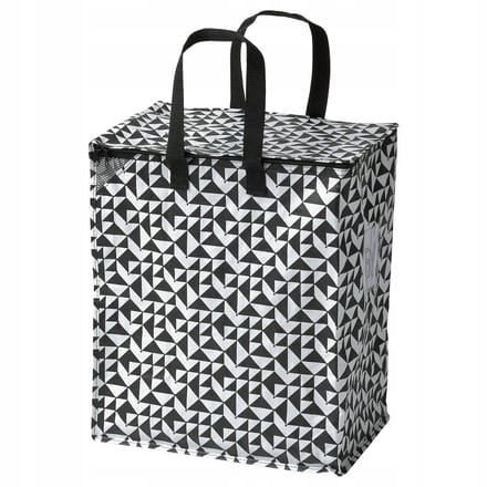 IKEA KNALLA Tas met rits - Zwart/Wit, 47L