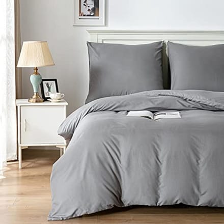 Nazik Living Beddengoedset 3-delig - 200 x 200 cm + 2 kussenslopen 80 x 80 cm - Geborsteld Polyester - Grijs