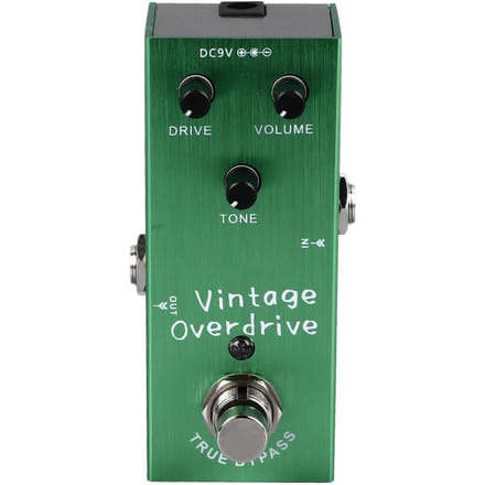 Pédale d'Effet Guitare Overdrive Vintage Réglable True Bypass Portable Accessoire d'Instrument Vert Clair blue