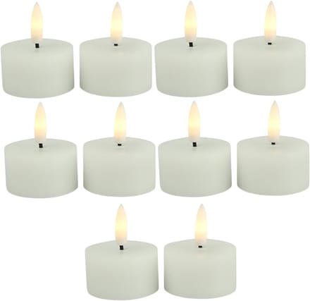 Countryfield LED theelichtjes/waxinelichtjes - 10x st - wit - D4 x H5,2 cm - met timer