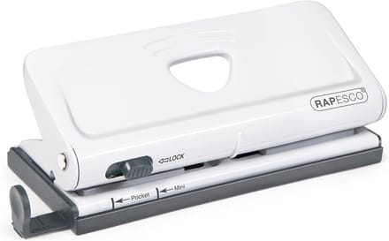 Instelbare 6-gaats Perforator - Organizer Perforator Agenda - Papier Organiseren - Volledig Metalen Frame - 10 Vel Capaciteit - Wit