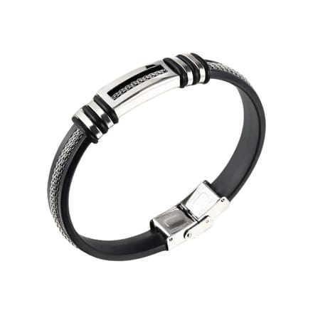 Nivard Armband - Staal - Nep Zilver - Heren - Stalen
