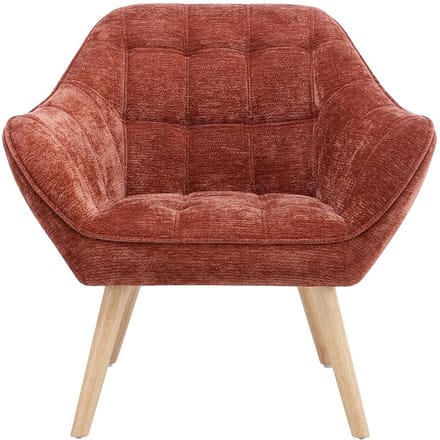 Vente-unique Fauteuil in terracottakleurige gestructureerde stof CASERTA