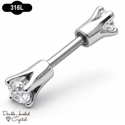 Helix Piercing – Tragus Oor Piercing – CZ steentjes - 316L Chirurgisch Staal