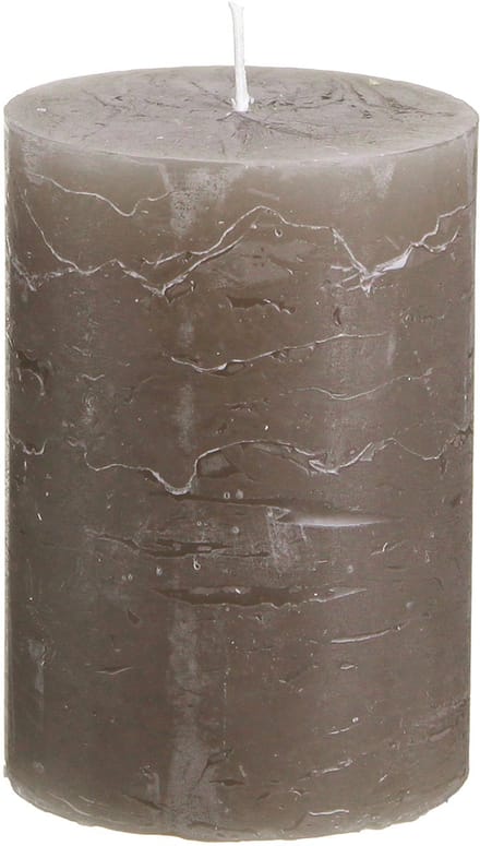 Bruine pilaarkaarsen, effen kleur, 70x100mm, set van 4, rustieke decor