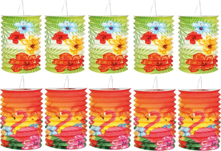 Boland Lampionnen Hawaii - 10x stuks - 16 cm - tropisch thema - versiering