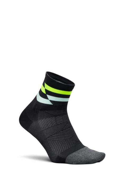 Feetures - Elite Ultra Light Quarter - Night Track - Zwart-Groen-Blauw / MEDIUM