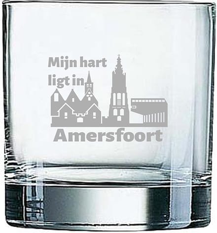 Gegraveerde Whiskeyglas 38cl Amersfoort