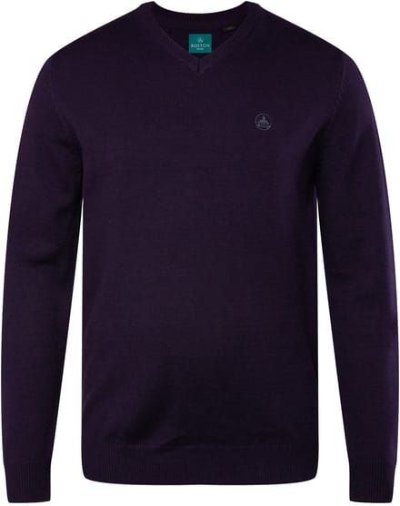 Boston Park - Heren - Trui V-hals - Donker violet - Maat 64+