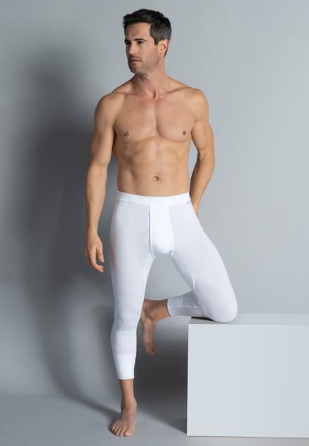 Gotzburg heren lange onderbroek met gulp (1-pack) - wit