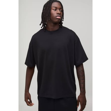 Essential Oversized Crew Neck T-Shirt | Black | Size Large