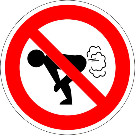 Verboden scheten te laten bord - kunststof 100 mm