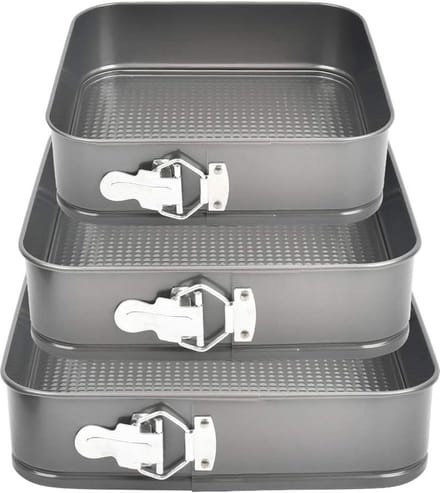 3 Bakvormen-Bakken-Cakevorm-24-26-28CM-Vierkant