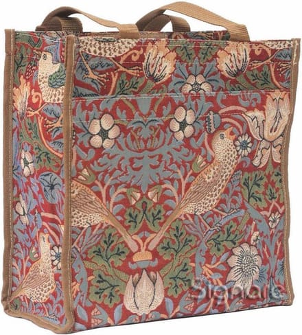 Gobelin - Cityshopper - Schoudertas -  Aardbeien- Vogels - Rood