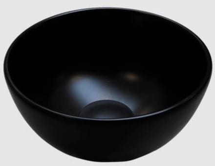 Saqu Leda ronde waskom compact Ø24x12cm keramiek mat zwart