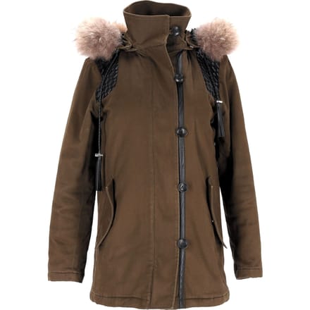 Maje Gove parka van imitatiebont in olijfgroen polyester
