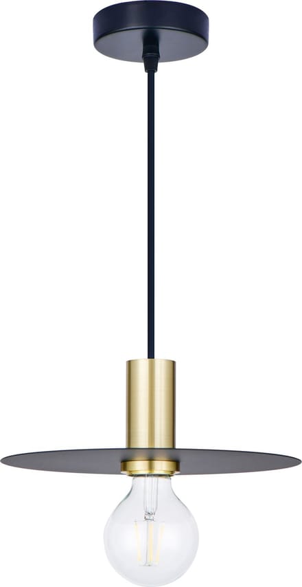 LETT® Salo Hanglamp - Ø 25 cm - E27 - Zwart / Goud Messing