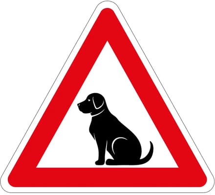 Pas op overstekende honden sticker | 40 cm