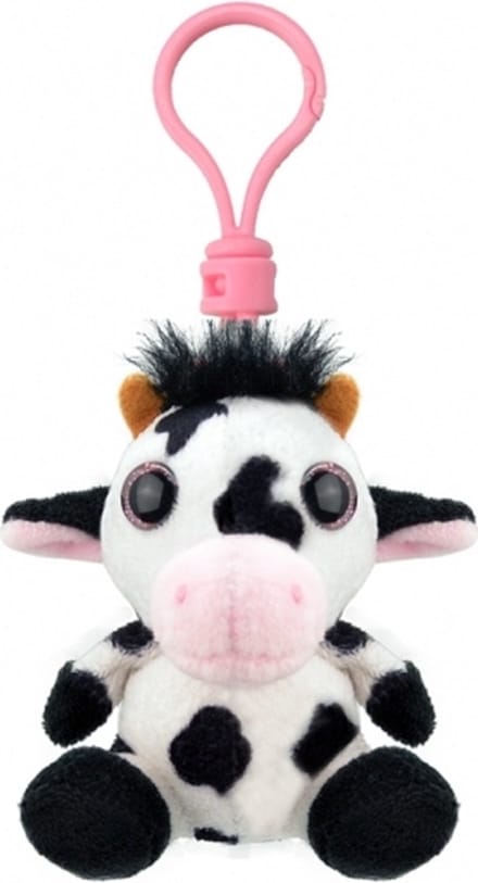 Wild Planet Koe Sleutelhanger - 9 cm - pluche - koeien knuffel hanger