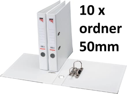 10 x Ordner Quantore - A4 - 50mm breed - PP kunststof - wit