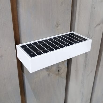 Solar wandlamp 6W op sensor zwart/wit brick model - indirecte verlichting - bewegingsmelder - warm witte lichtkleur