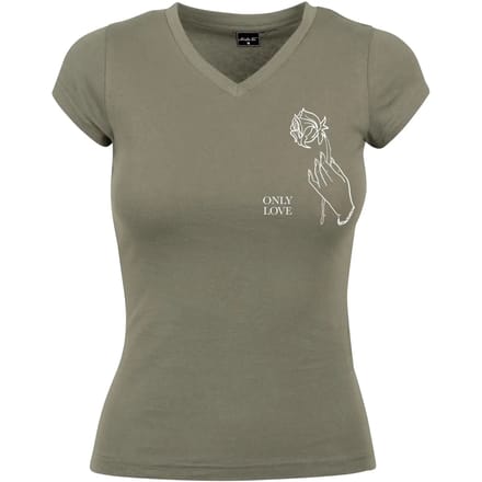 Mister Tee - Only Love Dames T-shirt - XL - Olijfgroen