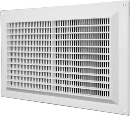 Ventilatierooster rechthoekig met grill 250x170 wit - VR2517