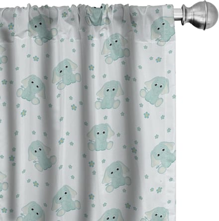 ABAKUHAUS Gordijnen – 2x75x245 cm – Microfiber – Mint Groen/Wit – Halfdonker