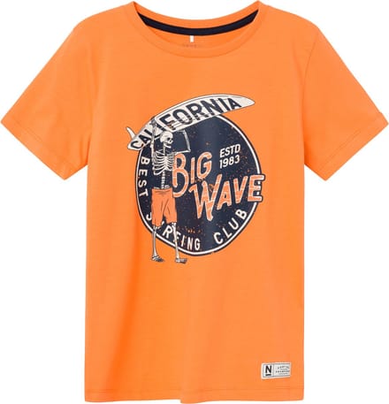 Name it t-shirt jongens - oranje - NKMzasimon - maat 116
