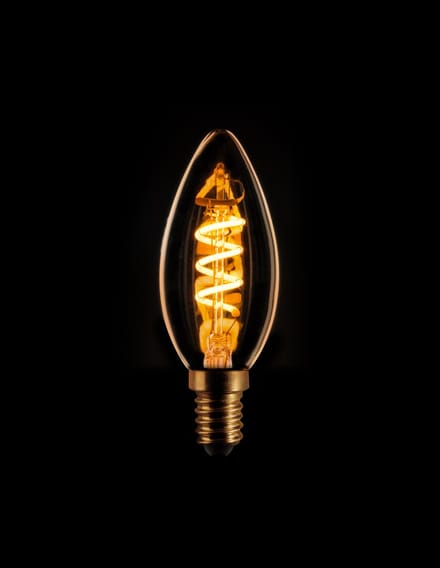 ETH Led spiraal filament kaars E14 3w 3 stappen dimbaar goud 2200k 225Lm