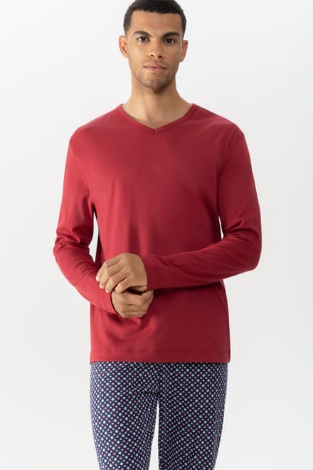 mey Herren T-Shirt Met Lange Mouwen Serie Solid Night