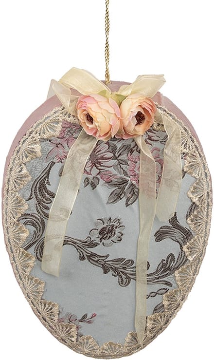 Clayre & Eef Paashanger Ei 21x4x30 cm Blauw Textiel